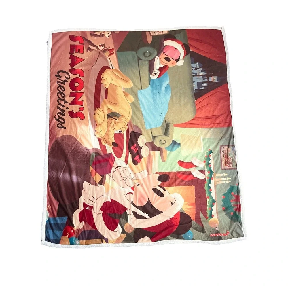 2020 Disney Parks Seasons Greetings 60x72 Mickey Mouse‎ Fleece Blanket Throw